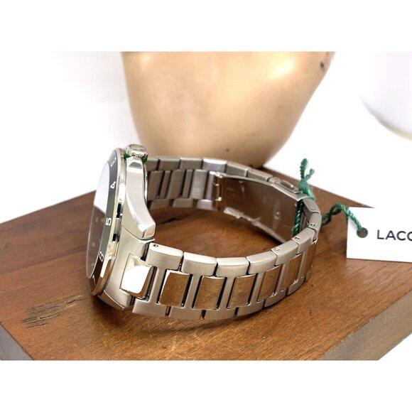 Lacoste Men's Watch 2011129 Quartz Black Dial Silver Stainless Steel 43mm - Picture 8 of 13